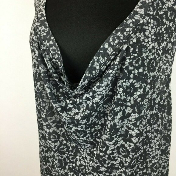 Theory Tank Top Womens L Floral Cowl Drape Neck Casual Workwear Office - Picture 3 of 12